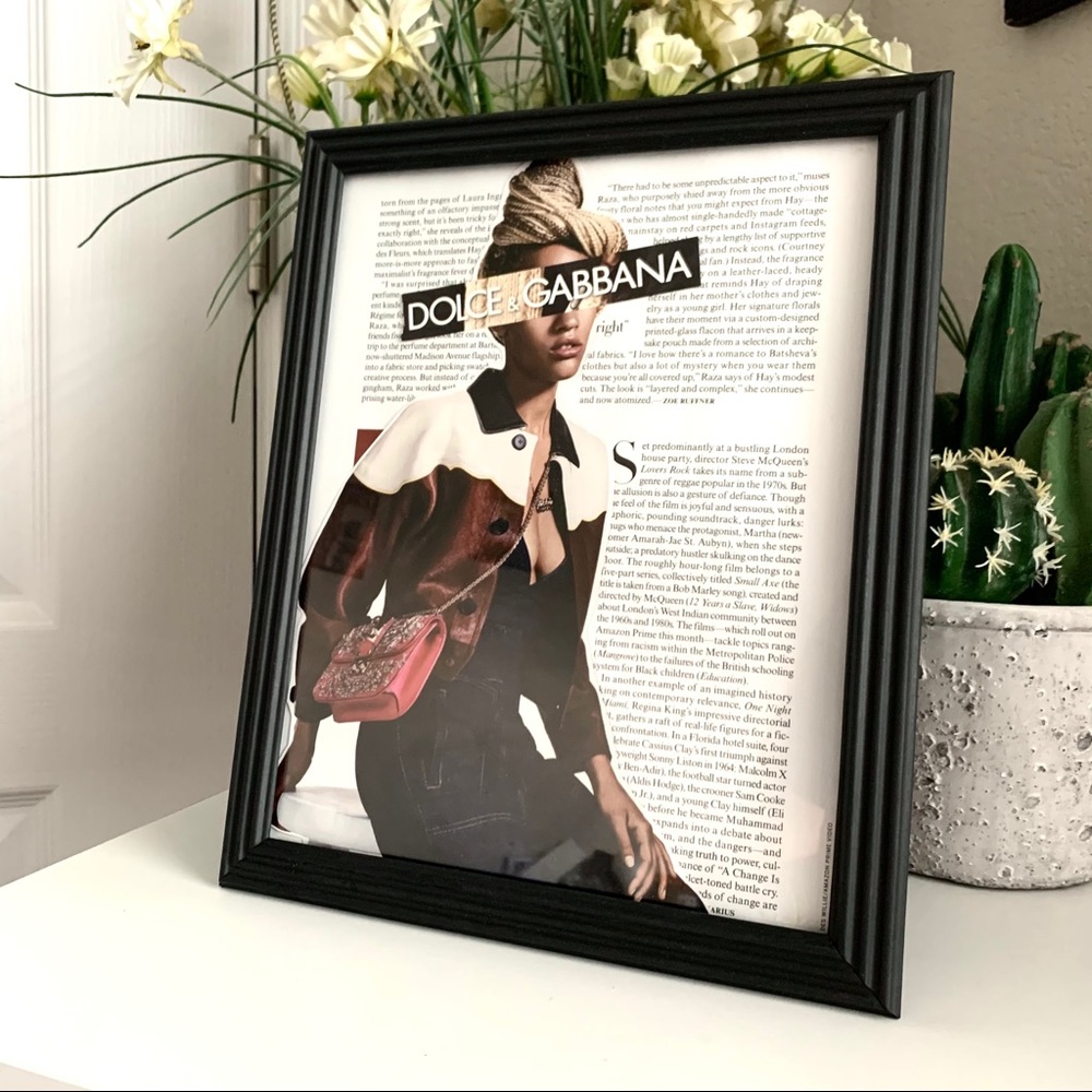 Dolce & Gabbana Editorial Wall Art Chic Fashion Collage Neutral Decor
